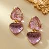 Medieval Vintage Vintage Real Gold Plated Wind Love Pendant Earrings Jelly Lava Effect Silver Needle Earrings