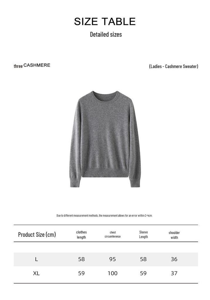 Women's Soft Cashmere Sweater: 2025 Autumn/Winter Round Neck Knit, Solid Color, Versatile Base Layer