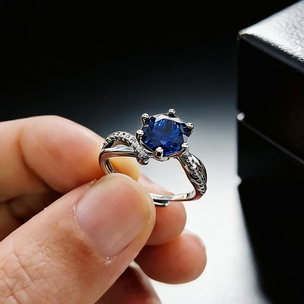 Jewelry Simulation 2 Carat Ruby Small Waist Ring Classic Fashion Six-Claw Color Treasure Ring