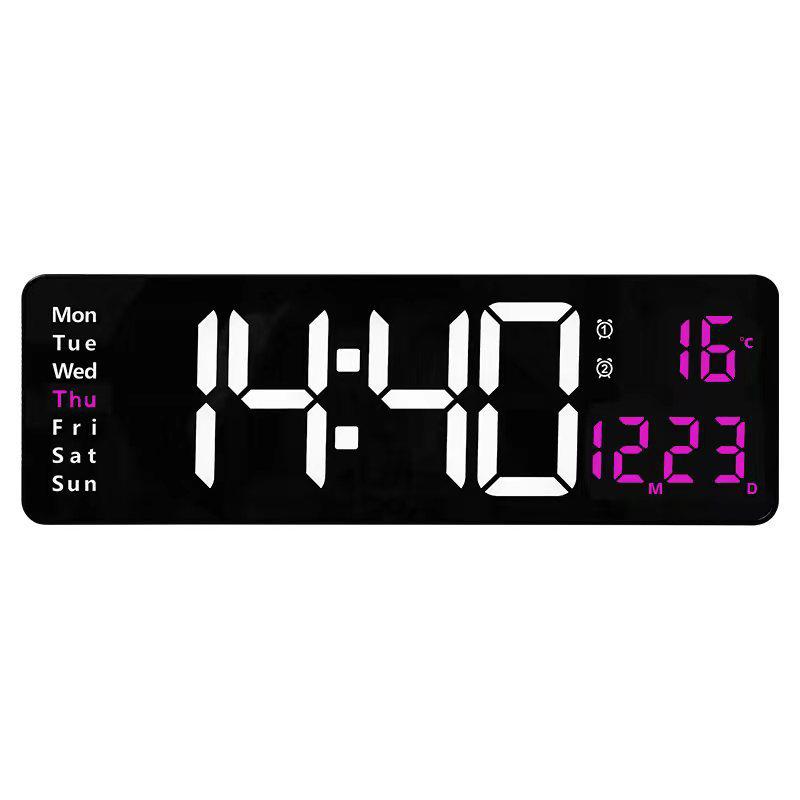 16" Nordic LED Digital Wall Clock with Large Screen Display, Model 6626 - Simple Living Room Décor.