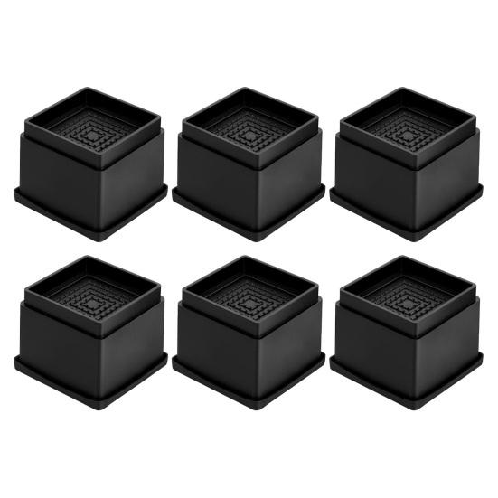 4/6/8Pcs 1/2-Inch Square Furniture Riser Heavy Duty Bed Riser Adjustable Stackable Anti-slip Table