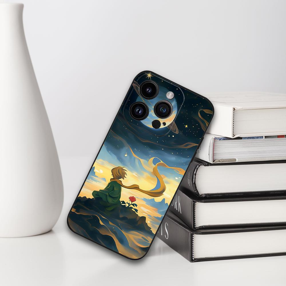 Little Prince Phone Case For Iphone 16 15 11 13 14 Pro Max 7 8 Plus X Xr Xs Max 12mini Black Shell Cover Case