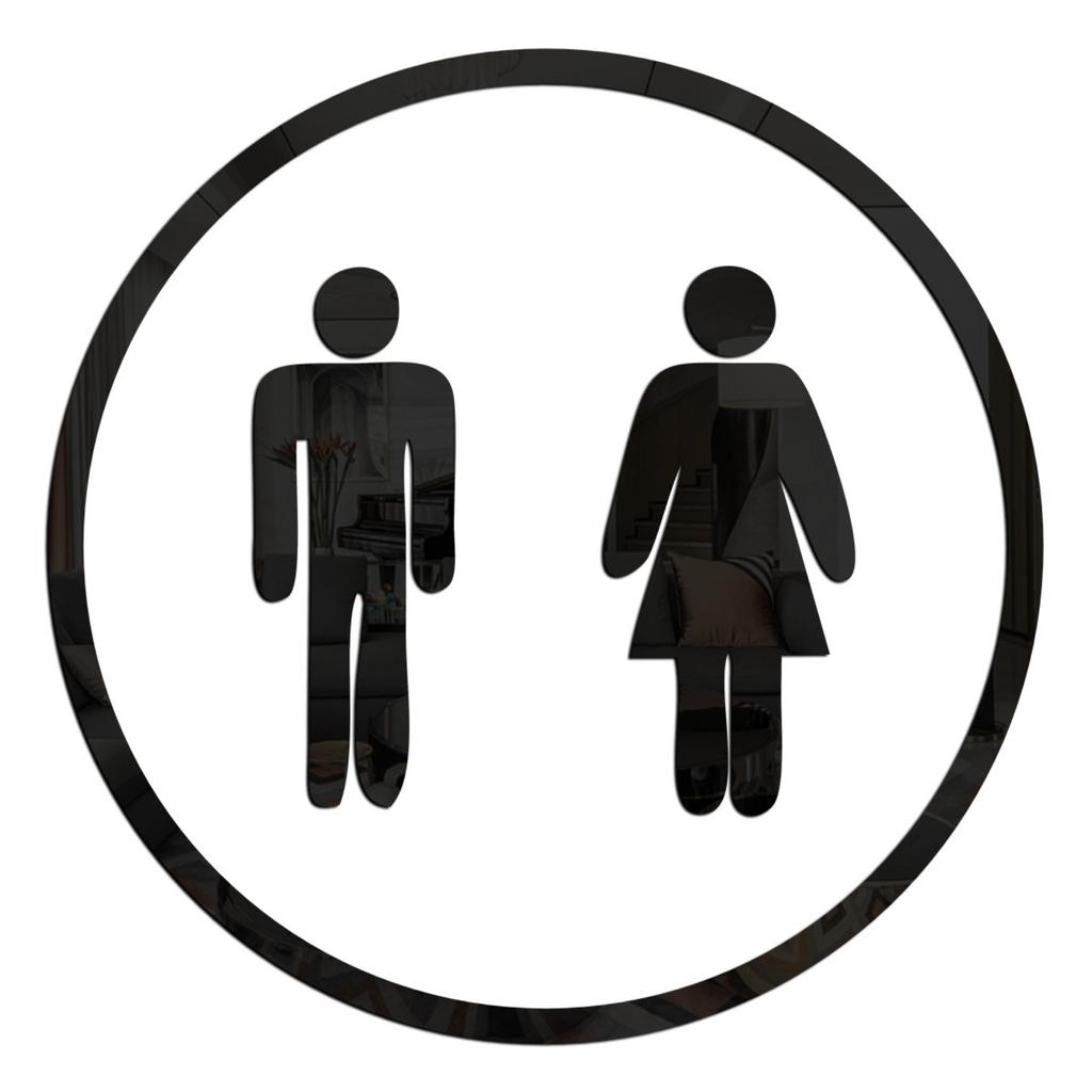 Bathroom Door Decoration 1mm Acrylic Wall Sticker Bathroom Logo Door Sticker Wall Layout Sticker