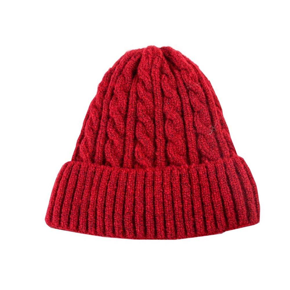 Trendy Twists Knitted Hat Elastic Woolen Hat Versatile Winter Pullover Cap  Outdoor