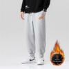Men's Fleece Pants - Gray, Korean Style, Large Size, Casual Sweatpants for Autumn & Winter