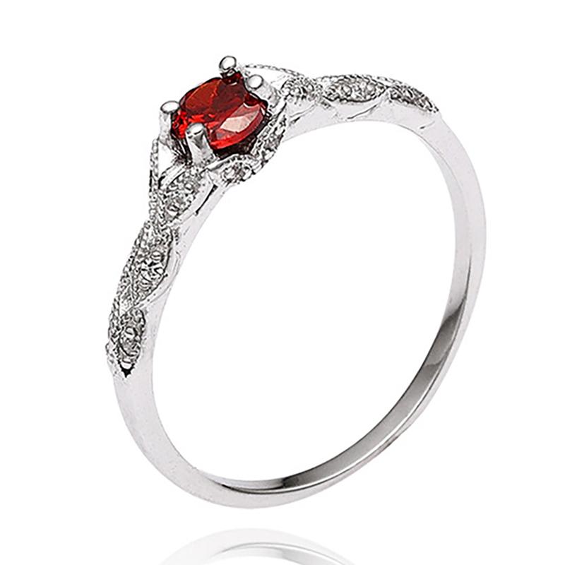 Light Luxury Style Amethyst Zirconia Women'S Ring Simple Fashion Gem Temperament Jewelry Gift