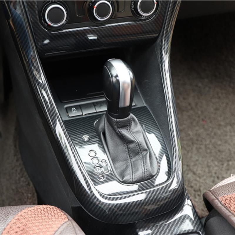 AASS-Carbon Fiber Central Console Gear Shift U-Type Cover Trim Frame For Golf 6 MK6 2008-2012 Accessories