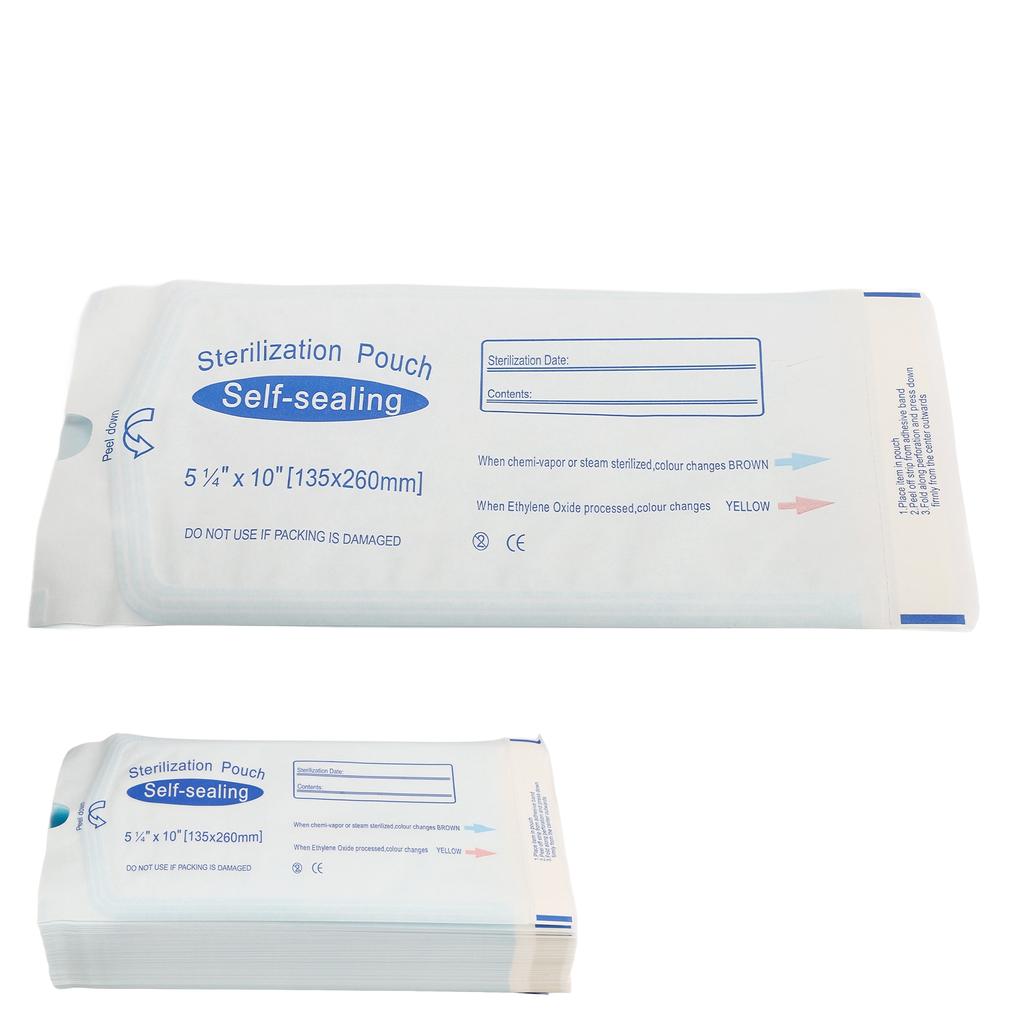 200 st Tandvård Självförseglingsbar Steriliseringspåse Trippel Värmeförsegling Förhindrar Rivning Autoklav