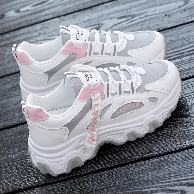 Spring and Autumn new mesh breathable sports shoes platform casual dad shoes simple 35