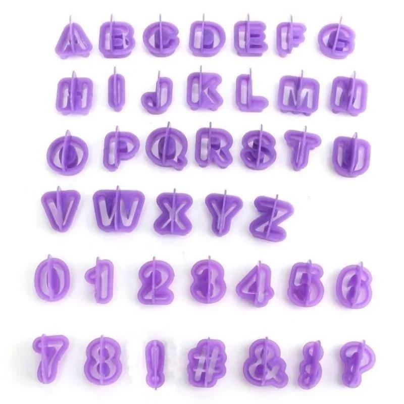 40 Pcs Cute Alphabet Number Character Letter Cookie Cutter Fondant Cake Biscuit Baking Mould DIY Handle Kitchen Baking Supplies