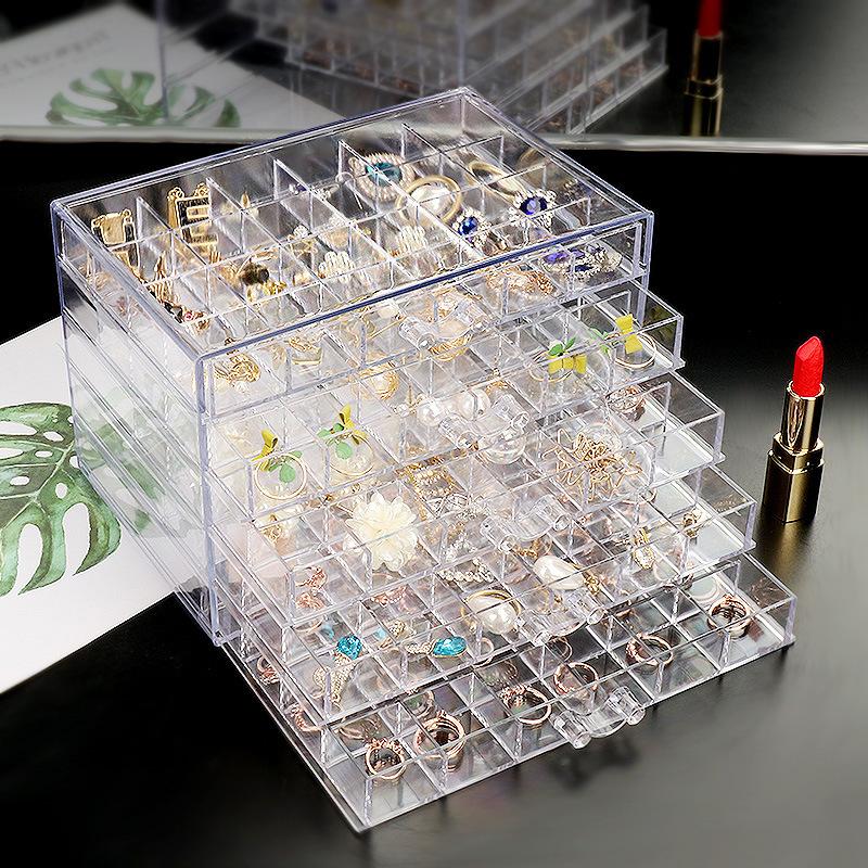 Jewelry Storage Box Large Capacity Household Finishing Box Earrings Necklace Portable Storage Box