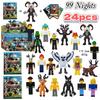 Horror 24 Stück/Set Anime 99 Nächte im Wald Figuren Spielzeug Statue Beutelentfernungskarte 99 Nächte Spiel Peripherie Spielzeug Geschenk