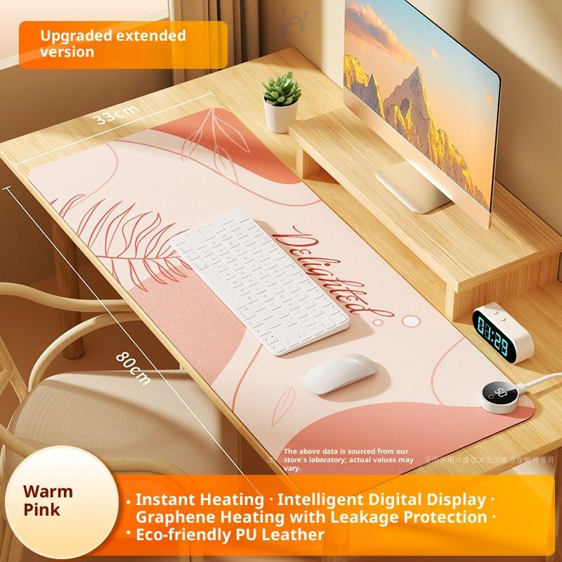 

Oversized Heating Mouse Pad Winter Warm Desk Mat with Constant Temperature Anti-Slip Base for Office Home Computer Use
