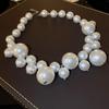 New Imitation Pearl Pearl Elegant Adjustable Neckchain Light Luxury Retro Collarbone Chain For Bridal