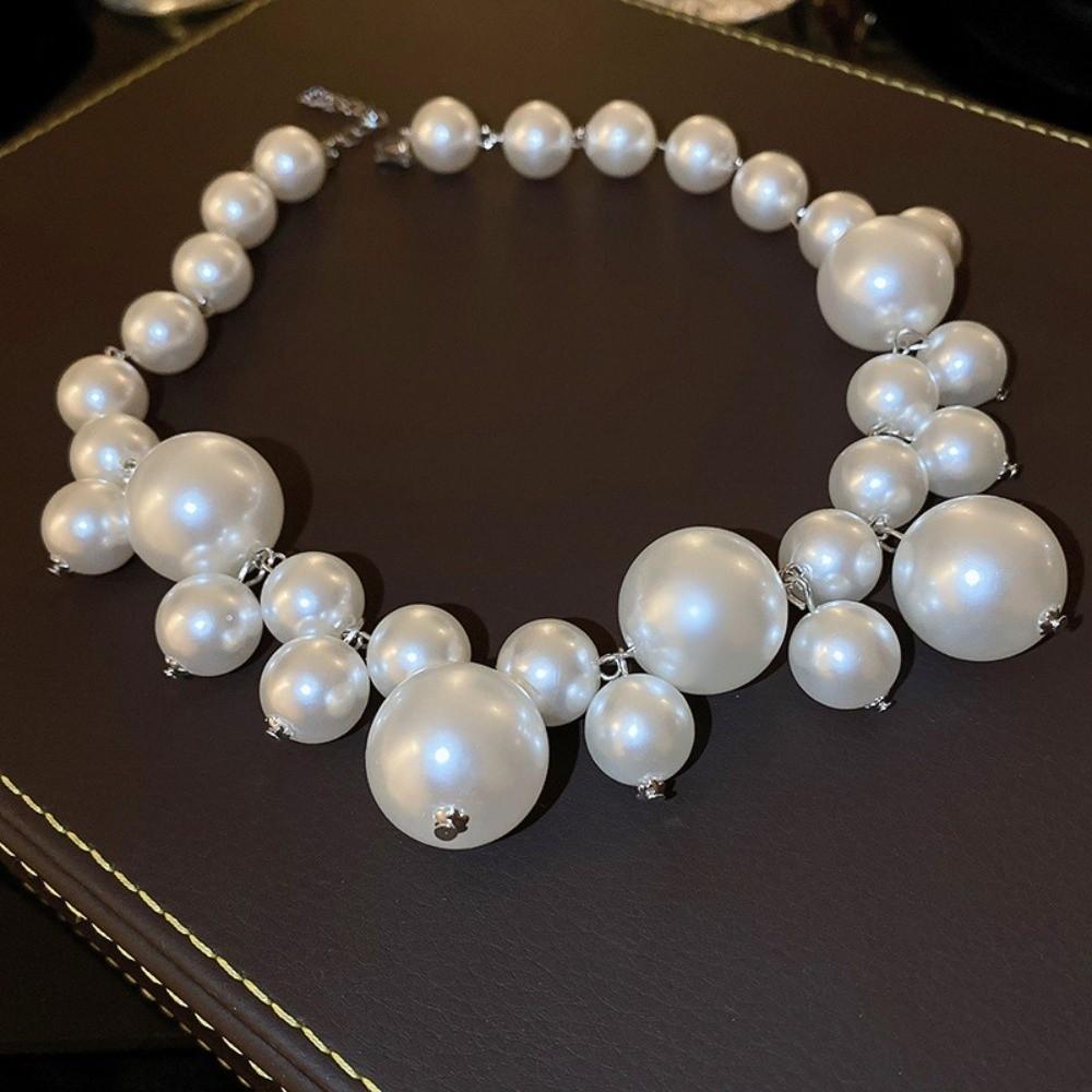 New Imitation Pearl Pearl Elegant Adjustable Neckchain Light Luxury Retro Collarbone Chain For Bridal