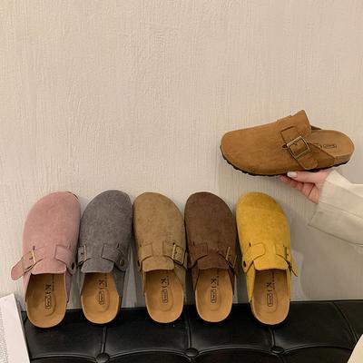 Baotou Half Slippers Women's Spring and Summer New Retro Versatile Single Shoes Large Size Lazy Outer Wear