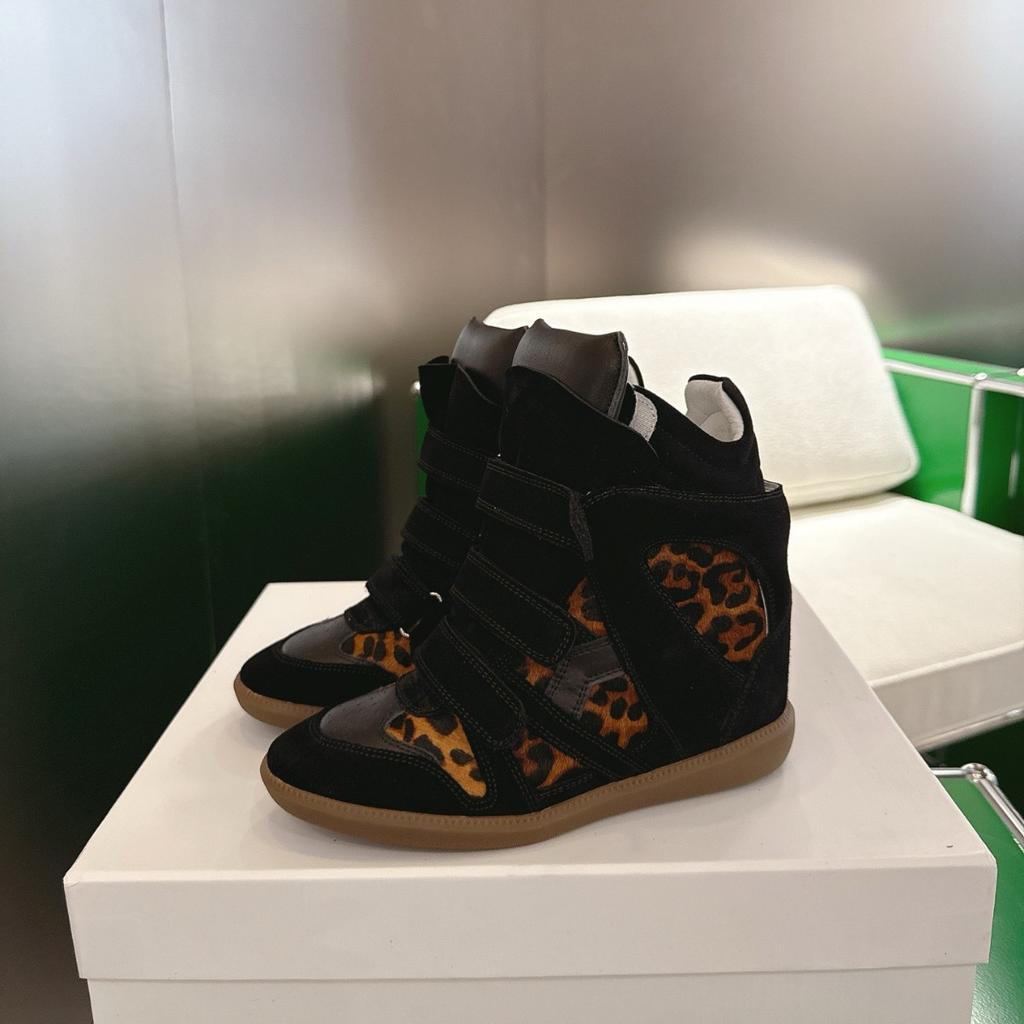 Retro Stiefeletten für Damen mit Klettverschluss, unsichtbarer Innensohle zur Höhenerhöhung, Freizeitschuhe mit Farbblockdesign, High-Top-Schuhe