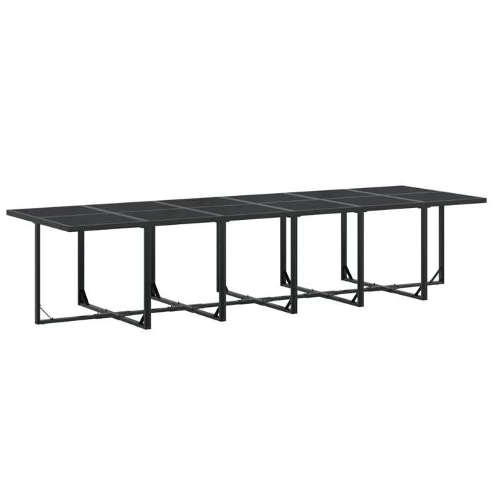 VidaXL Ensemble à manger de jardin 17 pcs noir textilène, ensemble à manger d'extérieur, meuble à manger de jardin, table et 3295132