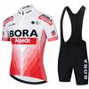 UCI BORA Men Cycling Kit Short Sleeve Jersey Bib Shorts Road Bicycle Wear Breathable Quick Dry Outdoor Sports Riding Clothing