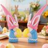 Easter Bunny Holding Egg Plush Figurine Faceless Elder Gnome Doll Ornament for Home Party Holiday DIY Decor Great Gift Idea