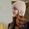 Thickened Snowflake Knitted Hat Windproof Winter Plain Hats Fashion Beanies Cap  Outdoor Cycling