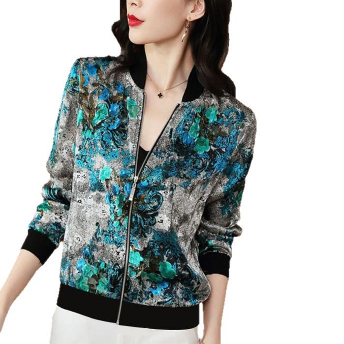 Women's Plus Size Chiffon Baseball Jacket - Summer 2025 Versatile Slimming Sun Protection Outerwear