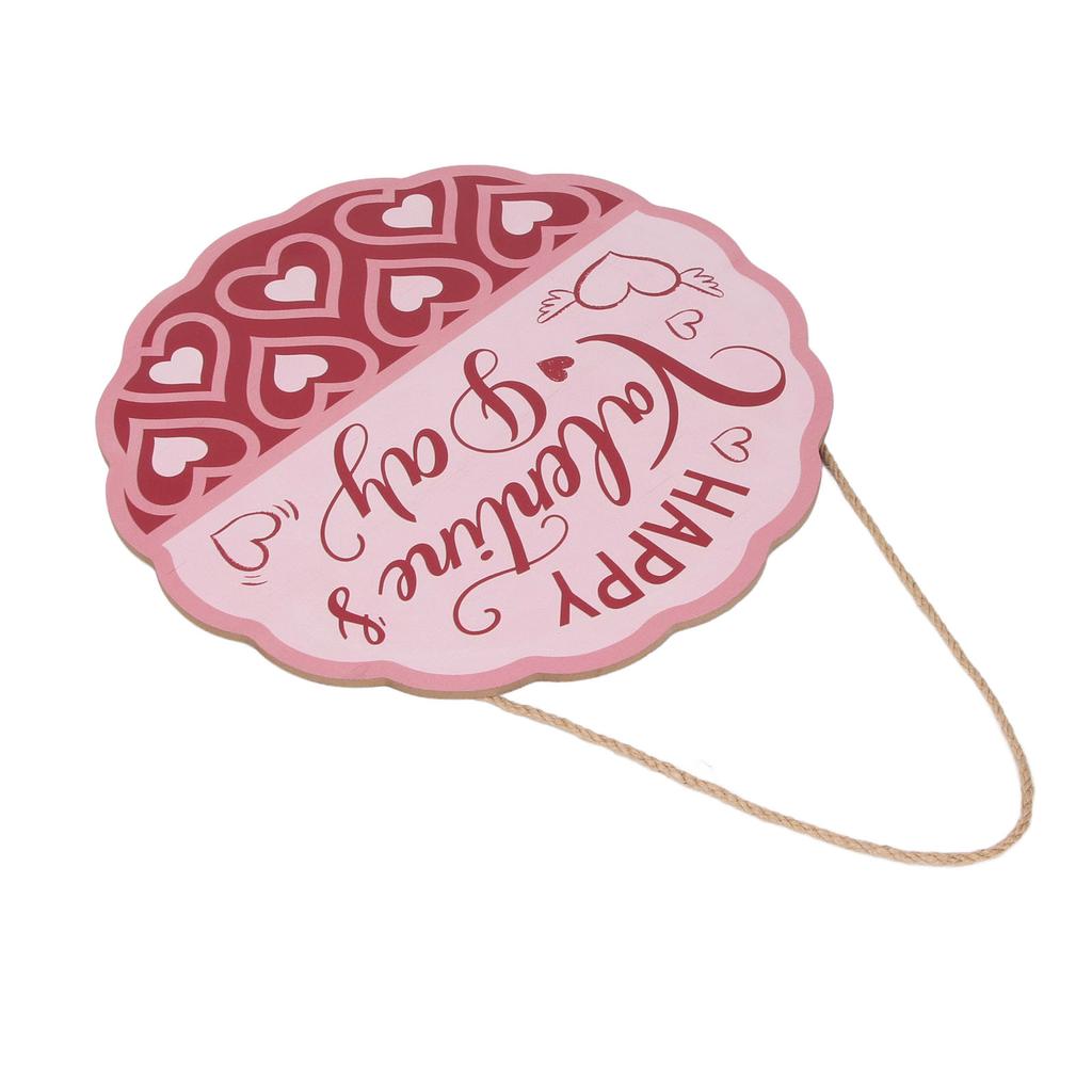 Happy Lovers" Day Welcome Sign for Front Door 11.4 Inch Boxwood Love Hearts Round Door Hanger Sign