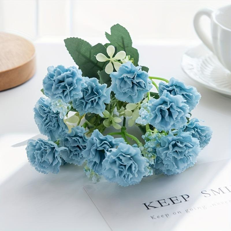 Artificial Carnation Flower Bouquet Vibrant Multicolor Fade Resistant Fake Flower For Home Wedding Garden Outdoor Decor