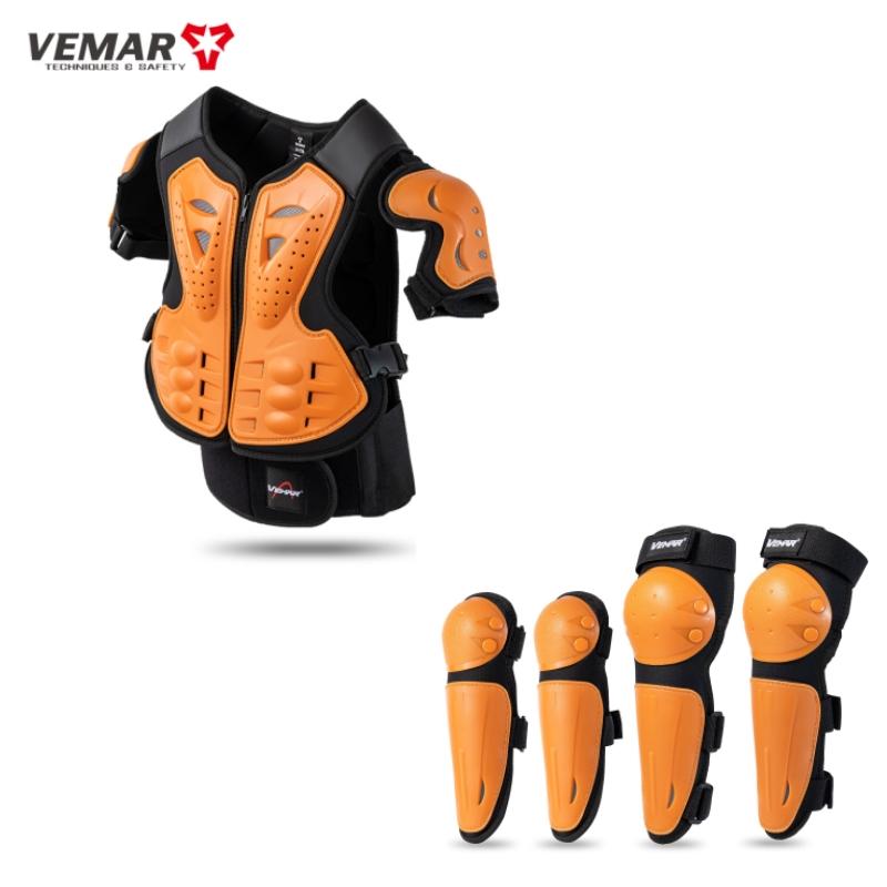 Kids Motorcycle Riding Body Armor/Elbow Knee Protector Children Motocross Back Vest Chest Off-Road Moto Cycling Protective Gear