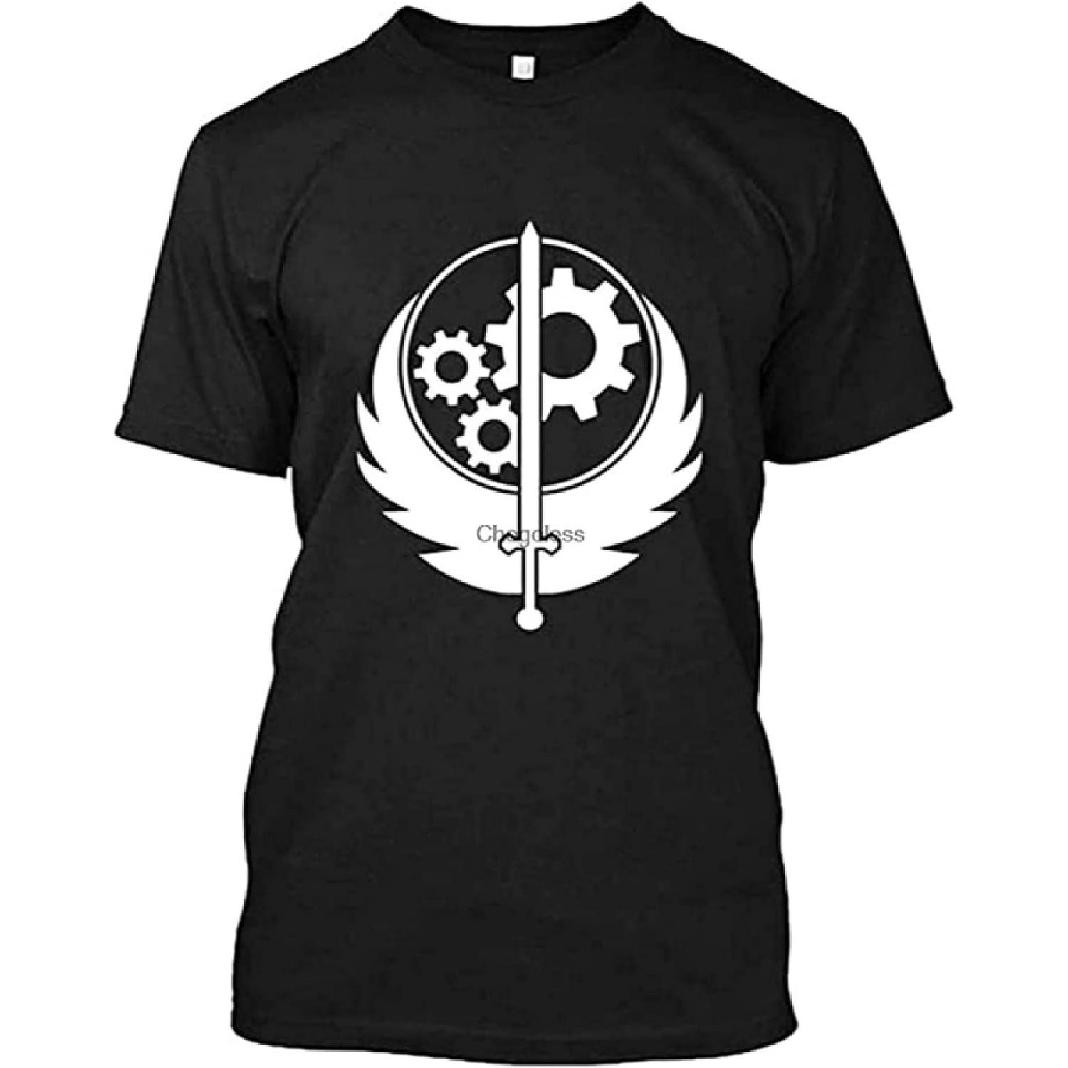 Винтажная футболка с логотипом Братства Стали Унисекс для Мужчин DMN Tshirt S