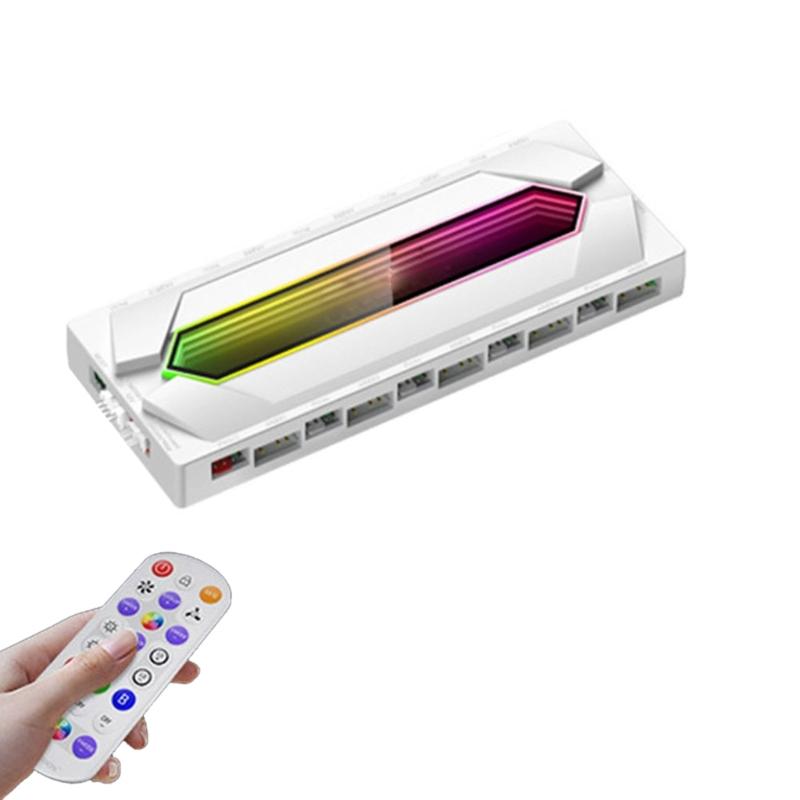 ARGB Controller PWM Cooling Fan Hub with Power Supply Cable ARGB Splitter PWM ARGB Hub Splitter for Motherboards