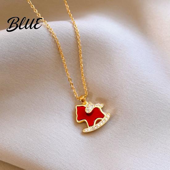 Pendant Necklace Alloy Horse Lightweight Hypoallergenic Men Women Sweater Fashion