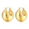 ins round stainless steel hollow earrings, chubby irregular round ball ear buckles, European and American fashion personalized jewelry