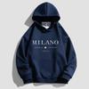 Mens Hooded Cotton Blend Sweatshirt With Printed Design Regular Fit Casual Wear
