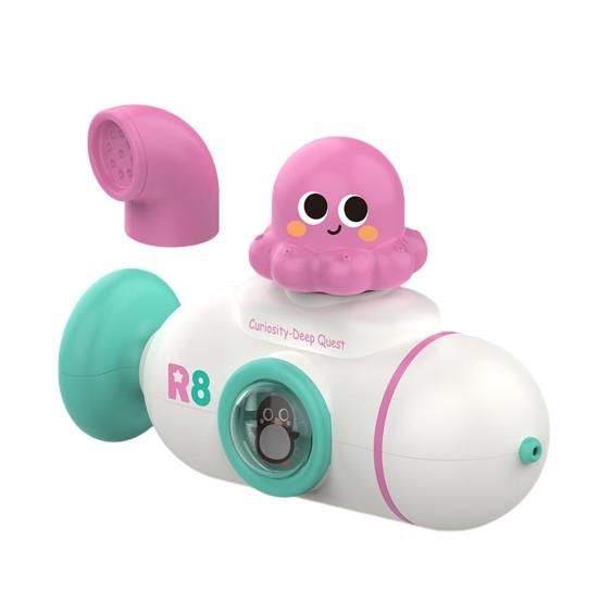 

Интерактивная забавная игрушка-осьминог для ванны с вращающимся перископом для распылителя воды и безопасными гладкими краями для малышей белый