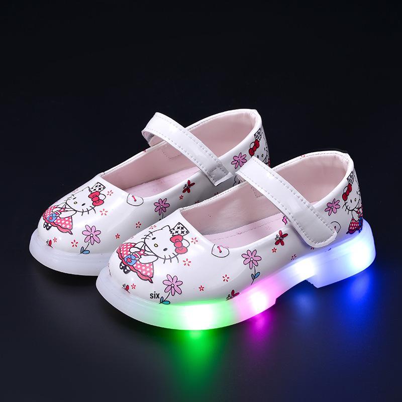 

2026 Children s Light-Up Soft-Sole Princess Shoes - Cute Glowing Baby Walker Sandals, Japanese Style for Girls 21-25 bulk: 5 pairs білий