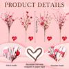 10 Stück Valentinstag-Picks 16 Zoll Herzförmige Beerenzweige Blumen Valentinstag Künstliche Rote Beerenblumen Künstliche Be
