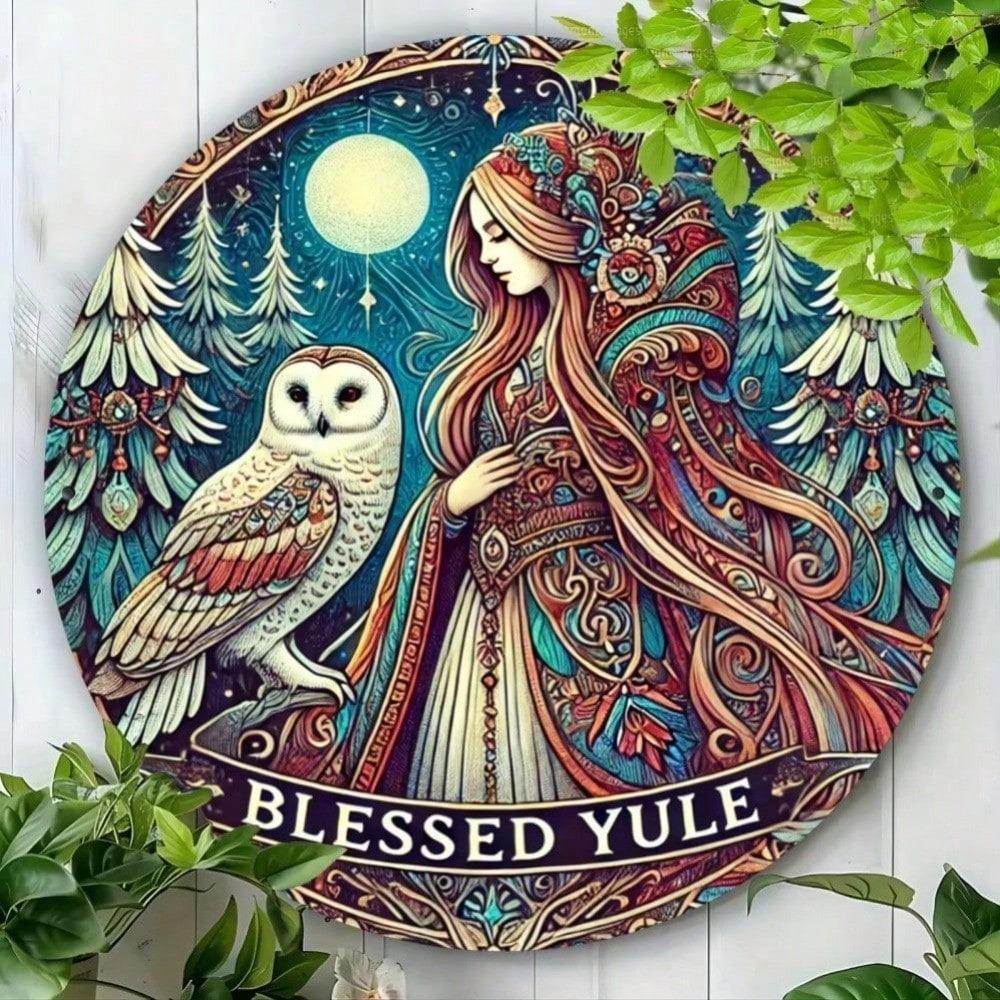 Modern Celtic Owl Metal Wall Art, Colorful 3D Hanging Decor For Living Room