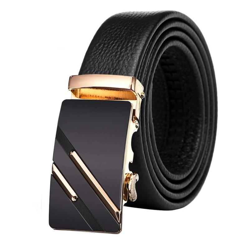 Lots of Belts for Men's Genuine Leather Automatic Buckle Business Trousers Casual and Versatile Middle-aged and Young Cowhide Belts for Young People