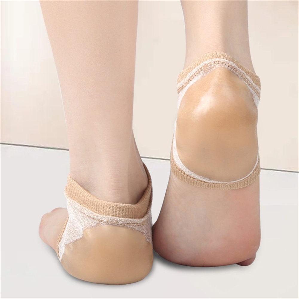 1Pair Reduce Heel Pressure Heel Sleeve Relieve Plantar Fasciitis Heel Pain Foot Care Skin Repair Pad Half Size Pad