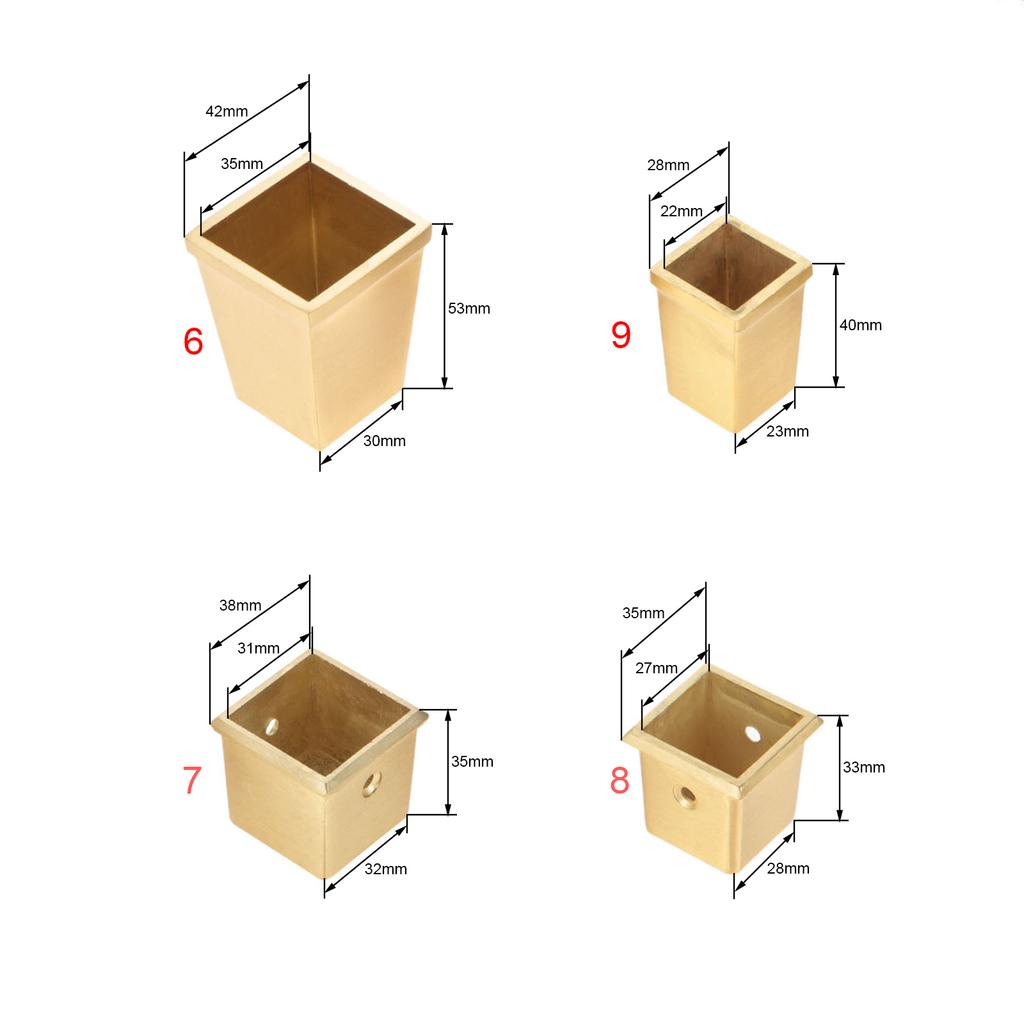 4 Pezzi Copri Gamba Mobile Piedino Punta Solida Rame Ottone Spazzolato Tavolo Sedia Cilindro/Cono Cappuccio Protezione Fondo Sicurezza Tappetino Decorazione