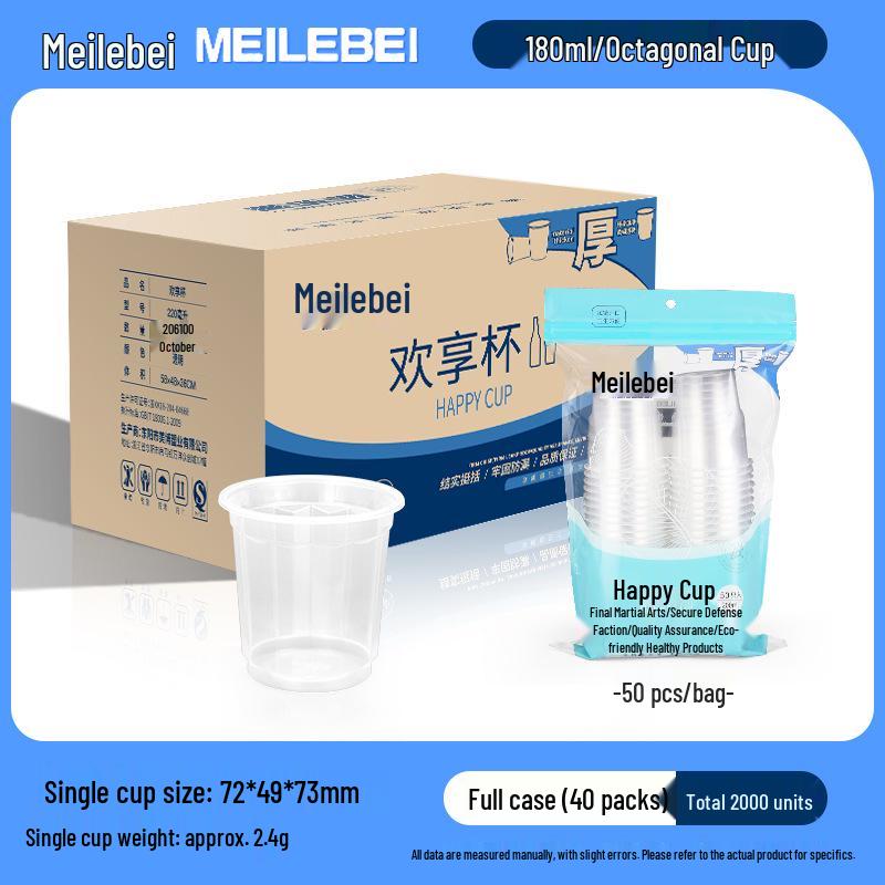 Disposable Thick Plastic Cups for Home & Events - 100 Clear Beverage Cups