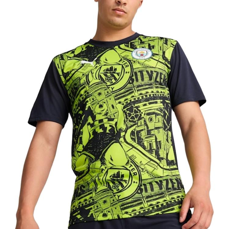 Puma Manchester City SS24 Soccer Jersey Men's Yellow Blue 777578-14