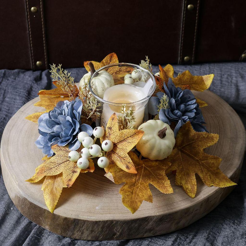 Candle Ring Wreath Rustic Holder for Festival Dining Room Home