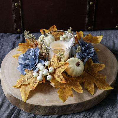 Candle Ring Wreath Rustic Holder for Festival Dining Room Home