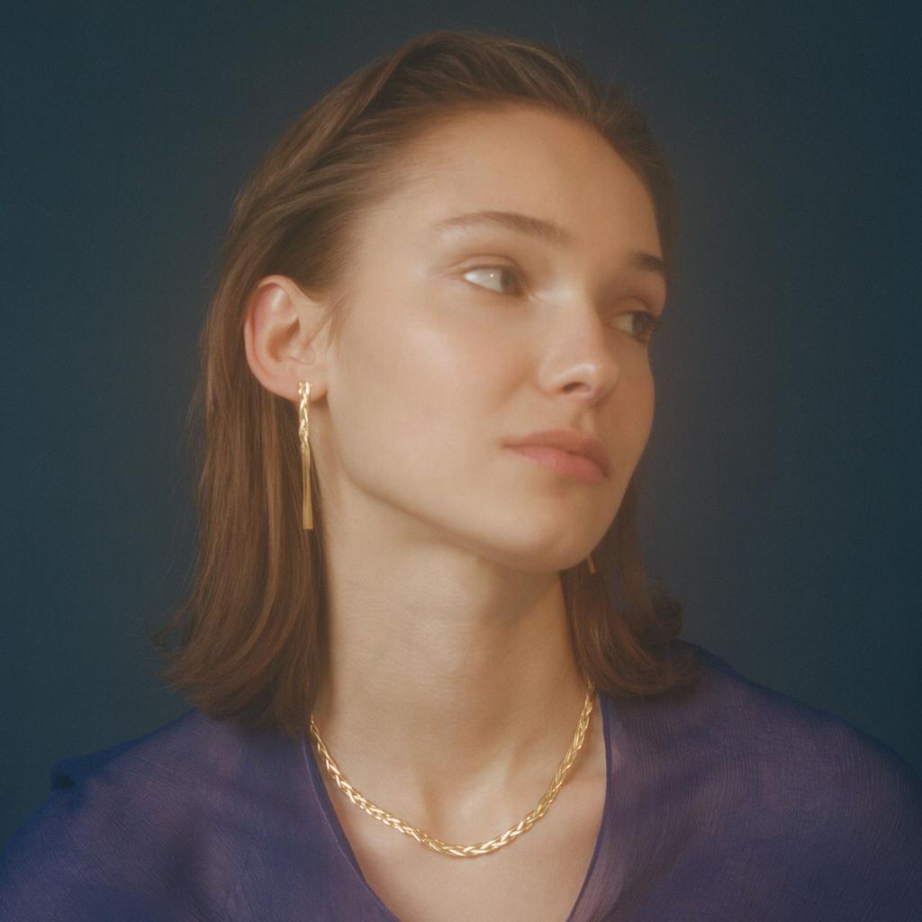 2025 Summer New European and American Independent Station Neck Chain 18k Gold Stainless Steel Braided Snake Bone Chain Necklace