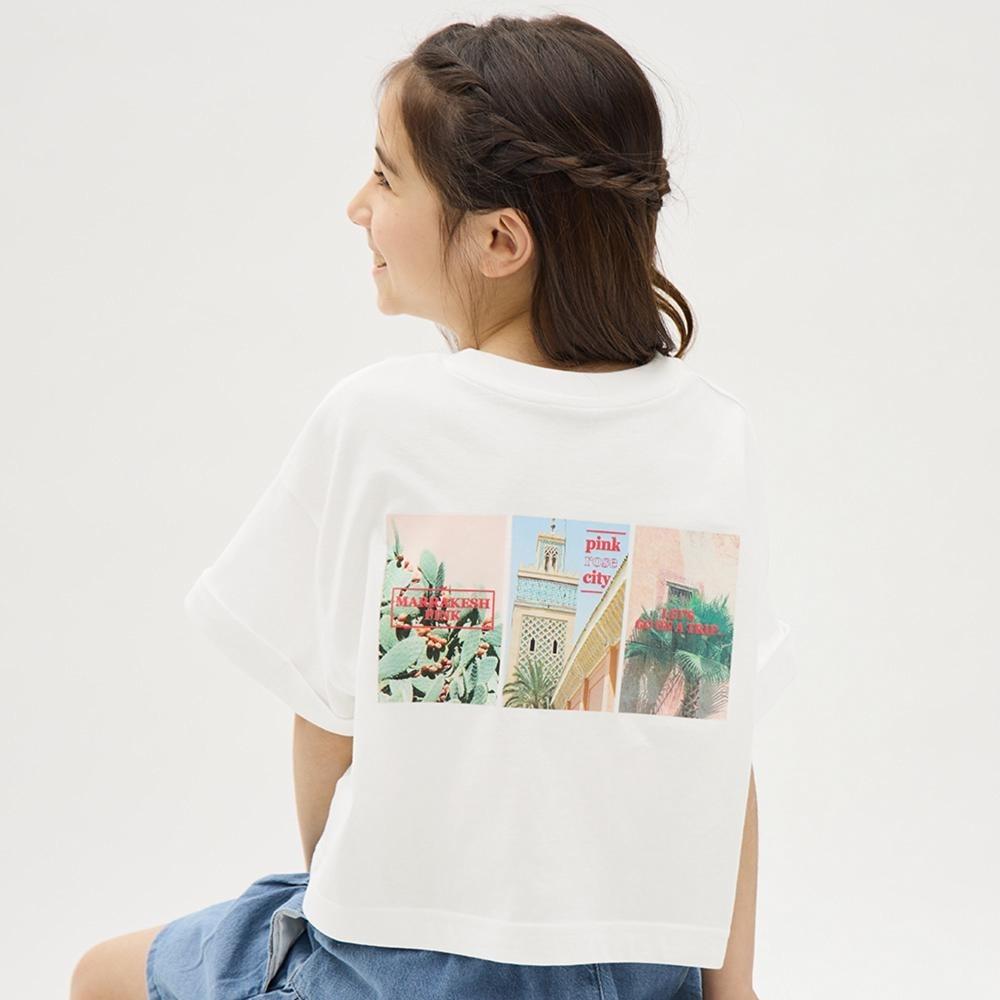 

GU by Uniqlo GIRLS Graphic T с коротким рукавом и принтом на спине