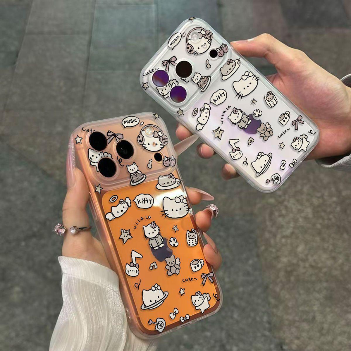 

Hello Kitty Teddy Bear Phone Case for Apple 17 Pro Max, 13 Soft Case, 15 Drop-Proof, 16 Integrated Camera Button iPhone 16 Pro