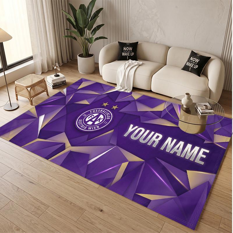 Personalized Crystal Velvet Carpet Austria Wien FC Pattern Non Slip Floor Rug