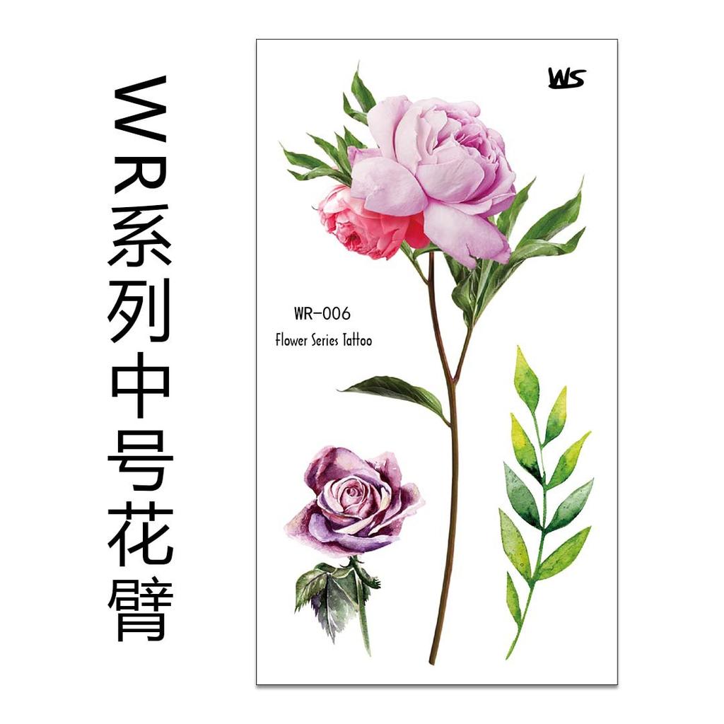 Small Fresh Flower Tattoo Sticker Flower Arm, Flower Rose Waterproof Environmentally Friendly Tattoo Sticker Tattoo